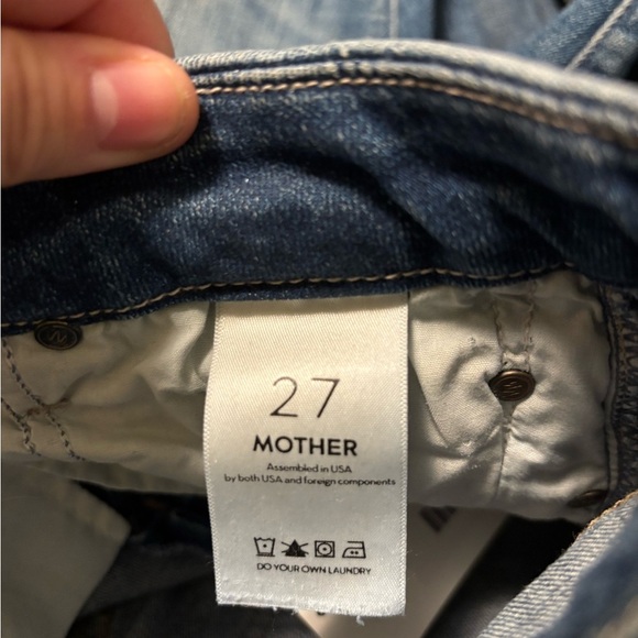 MOTHER Revolve High Waisted Looker Distressed Denim Jeans in High Five Size 27 - Picture 5 of 7